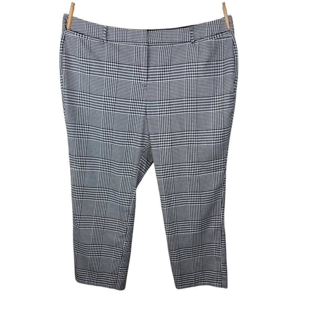 Lane Bryant Dress Pants Plus 26 26W Career Houndstooth Plaid Stretch Waist